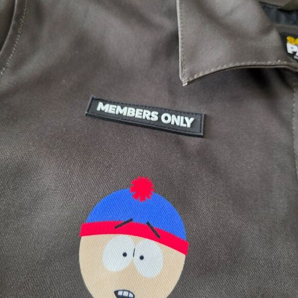 Members Only X South Park Limited Edition Jacket Dark Green Full Zip Collared M - Picture 6 of 10
